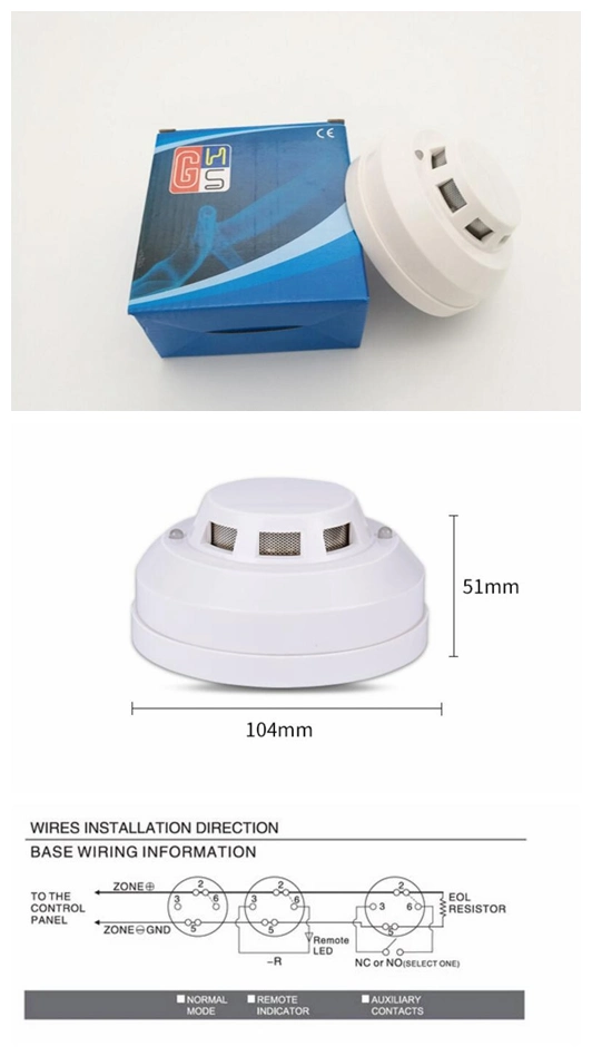 Ce Approved 4-Wire Network Photoelectric Smoke Alarm Detector